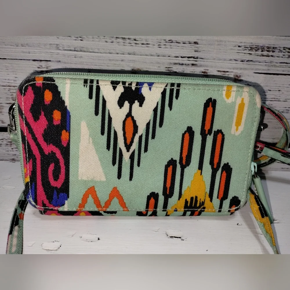 Vera Bradley Colorful Patterned Crossbody Bag - Green, Red, Black - Picture 7 of 7